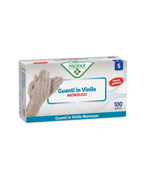 Guanti in vinile senza polvere tg. S