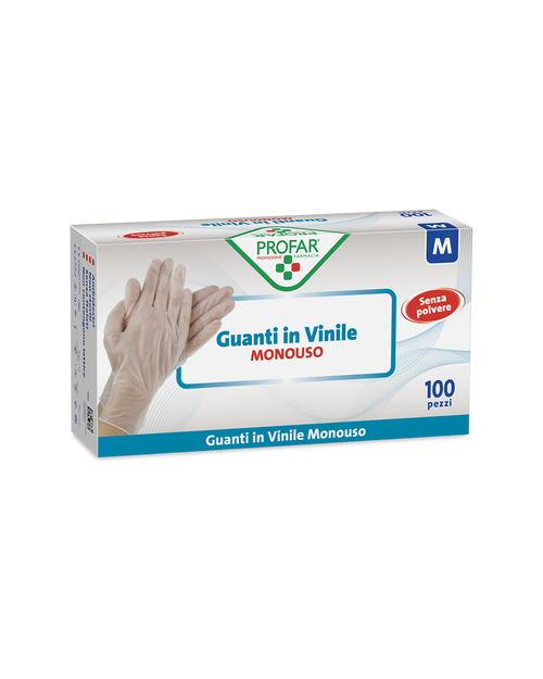 Guanti in vinile senza polvere tg. M