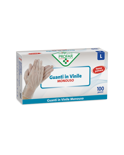 Guanti in vinile senza polvere tg. L