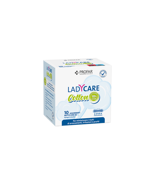 Ladycare cotton assorbenti con ali notte