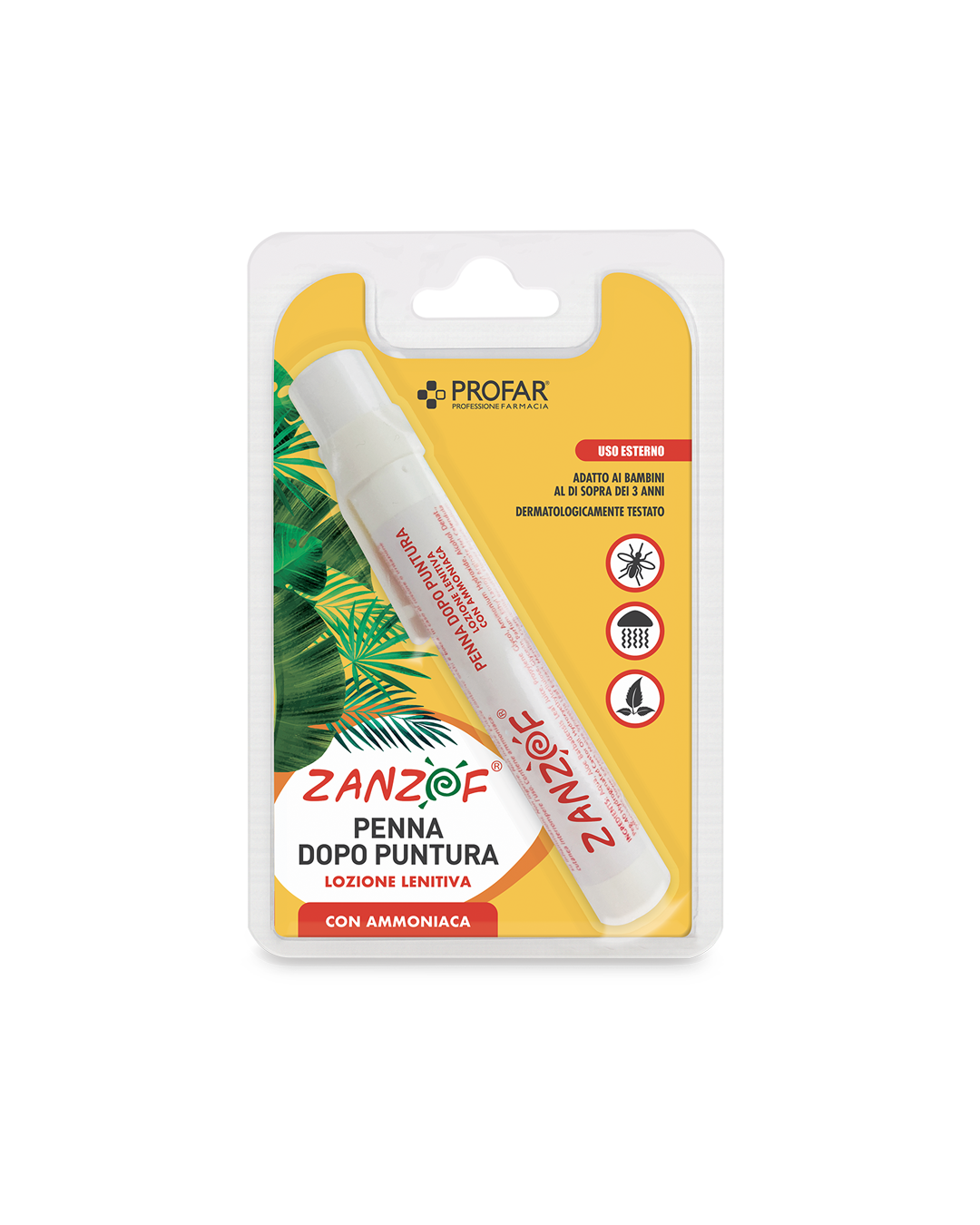 Zanzof penna dopo puntura con ammoniaca