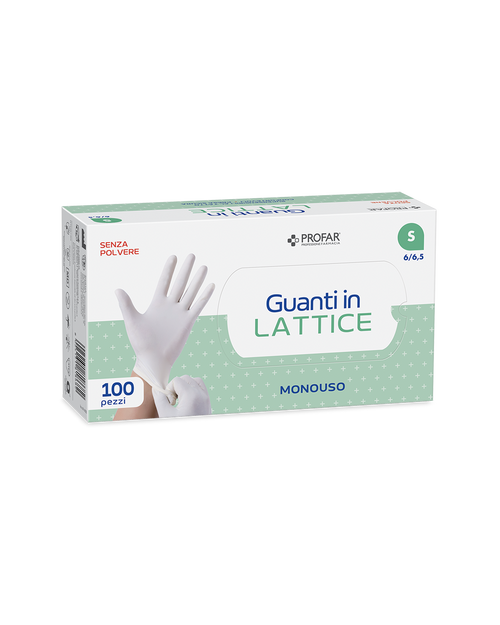 Guanti in lattice senza polvere tg. S