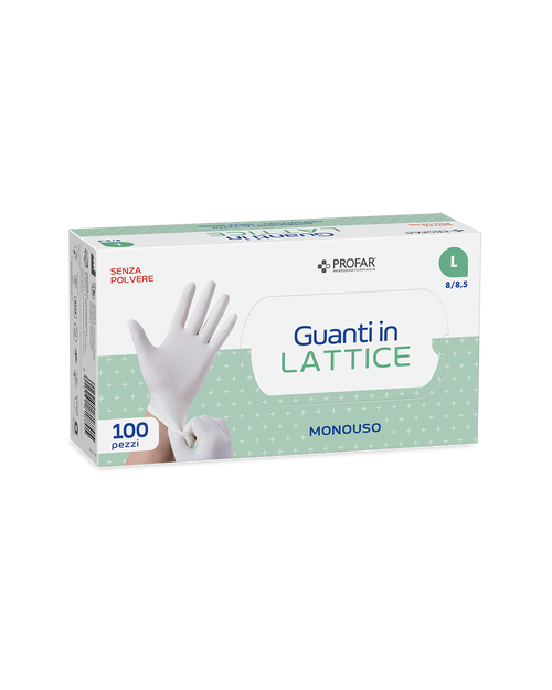 Guanti in lattice senza polvere tg. L