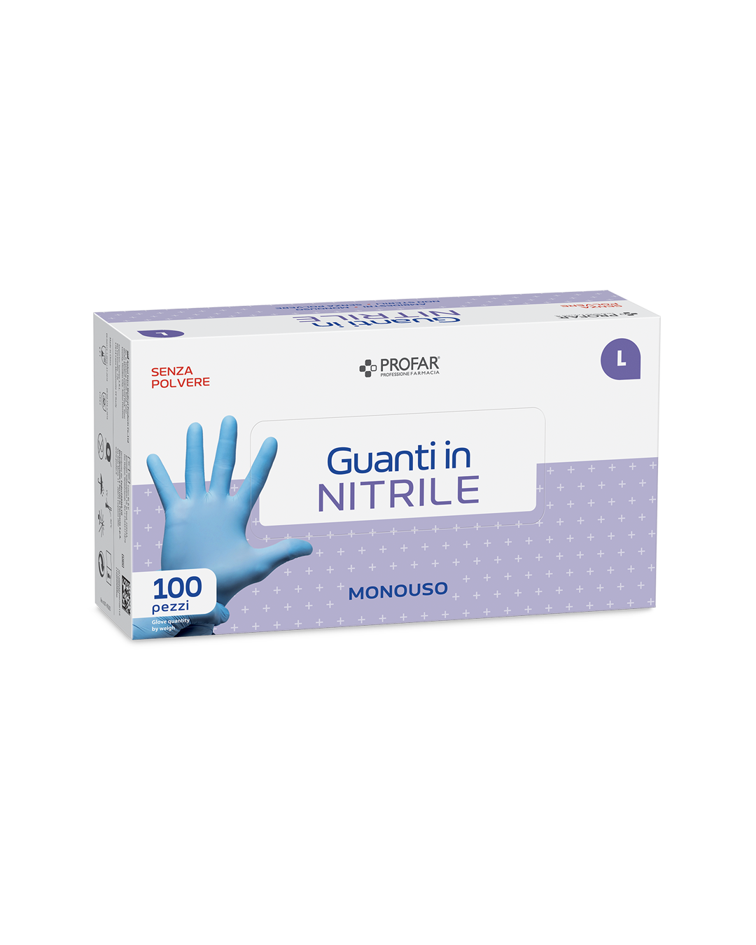 Guanto in nitrile senza polvere tg. L