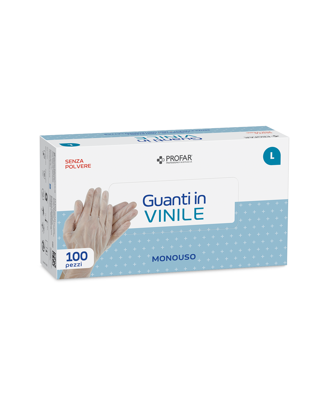 Guanti in vinile senza polvere tg. L